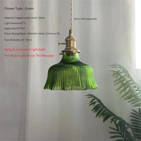 Suspension en verre vert scandinave - Design Nordique | Marco Lucetti Fleur verte / 4W (Max100W)