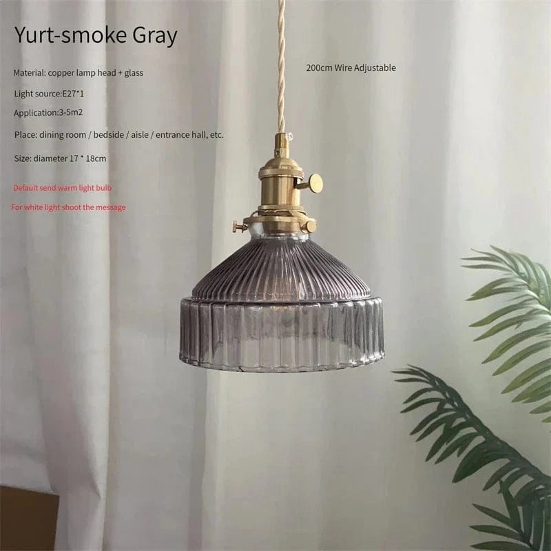 Suspension en verre vert scandinave - Design Nordique | Marco Lucetti Yourte gris fumée / 4W (Max100W)