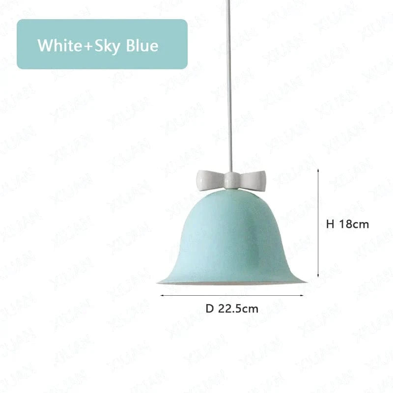 Suspension Enfants : Lampe Suspendue Nœud Papillon Colorée pour Salon ou Table de Bar | Marco Lucetti Blanc Plus Bleu Ciel / Pas d&#39;ampoule