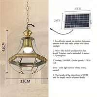 Suspension extérieure Style américain Rustique en cuivre plein Étanche pour Villa Porche Solarium/Couloir/Balcon Pavillon Pavillon Lampe en Laiton | Marco Lucetti Solaire