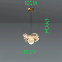 Suspension Fleur en Verre Doré | Marco Lucetti Fleur-1-tête / Fer
