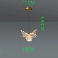 Suspension Fleur en Verre Doré | Marco Lucetti Papillon-1-tête / Fer