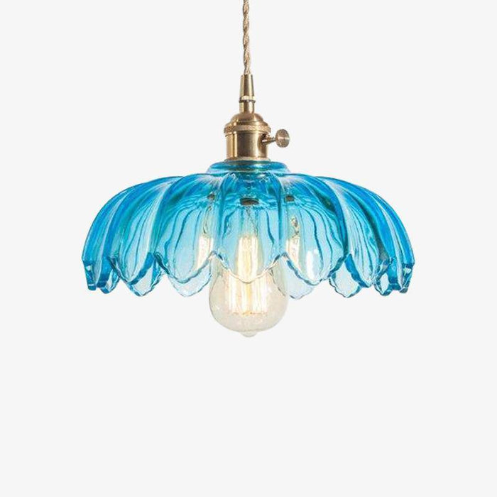 Suspension fleur japonaise en verre coloré Vintage. | Marco Lucetti