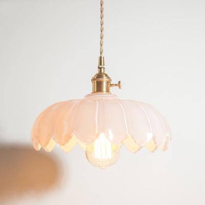 Suspension fleur japonaise en verre coloré Vintage. | Marco Lucetti Blanc
