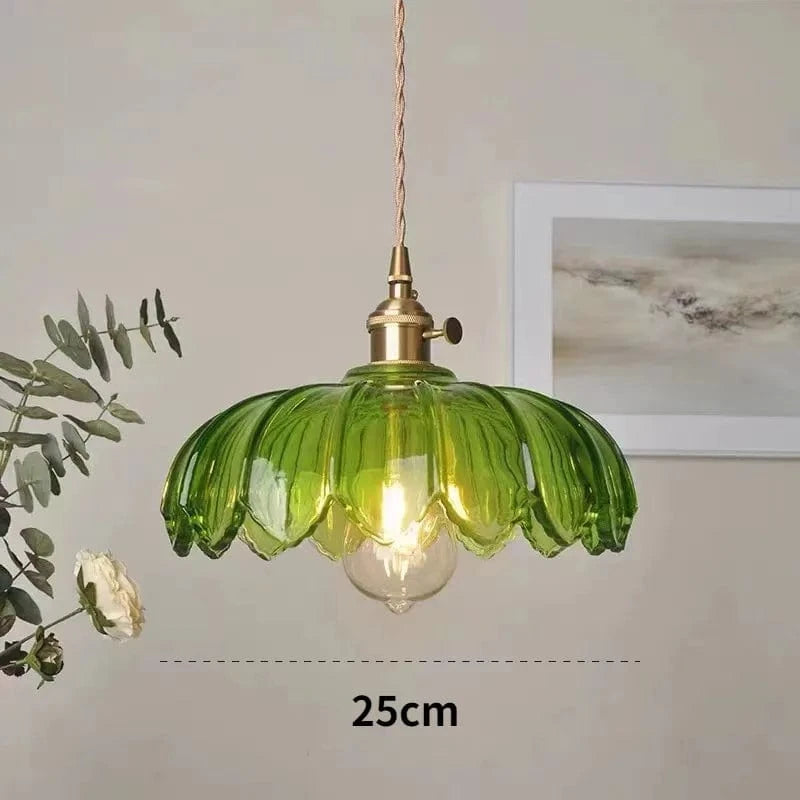 Suspension florale colorée en verre - Style contemporain | Marco Lucetti B vert / Pas d'ampoule