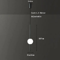 Suspension Fumi Gold Collection Prestige | Marco Lucetti Noir 1 lumière / Blanc froid 6000K