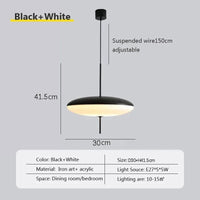 Suspension Futura | Marco Lucetti Noir Blanc 30cm / Blanc froid
