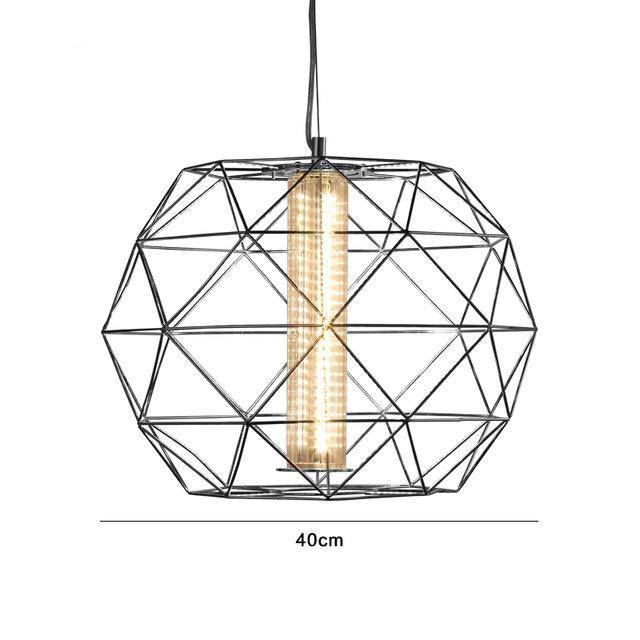 Suspension Geometric Cage - Design Épuré | Marco Lucetti A - Argenté - 40cm
