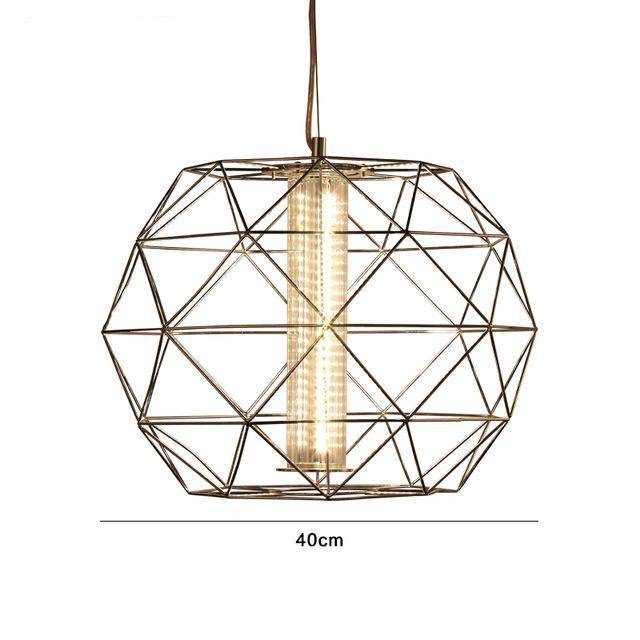 Suspension Geometric Cage - Design Épuré | Marco Lucetti A - Doré - 40cm