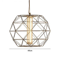 Suspension Geometric Cage - Design Épuré | Marco Lucetti A - Doré - 40cm