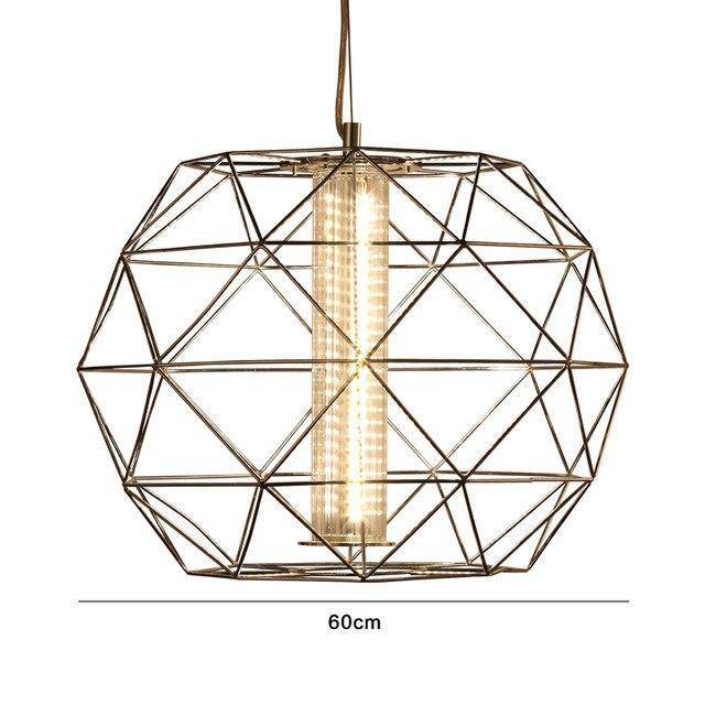 Suspension Geometric Cage - Design Épuré | Marco Lucetti A - Doré - 60cm