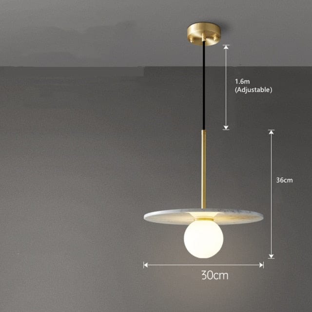 Suspension Gianna Marble Flatshade - Design Exclusif | Marco Lucetti Blanc - 30cm