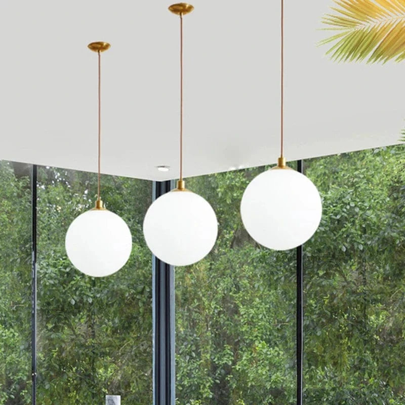Suspension Globe Verre Blanc - Luminor | Marco Lucetti