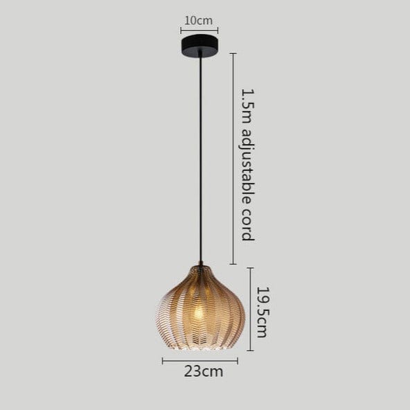 Suspension Guezra en verre fumé - Design contemporain | Marco Lucetti B - Ambré