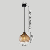 Suspension Guezra en verre fumé - Design contemporain | Marco Lucetti B - Ambré