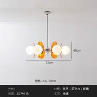 Suspension Haricots Brillants | Marco Lucetti Orange 6 têtes / Blanc froid