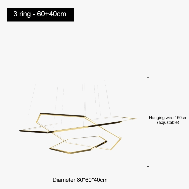 Suspension hexagonale multi-niveaux : Élégance illuminée | Marco Lucetti