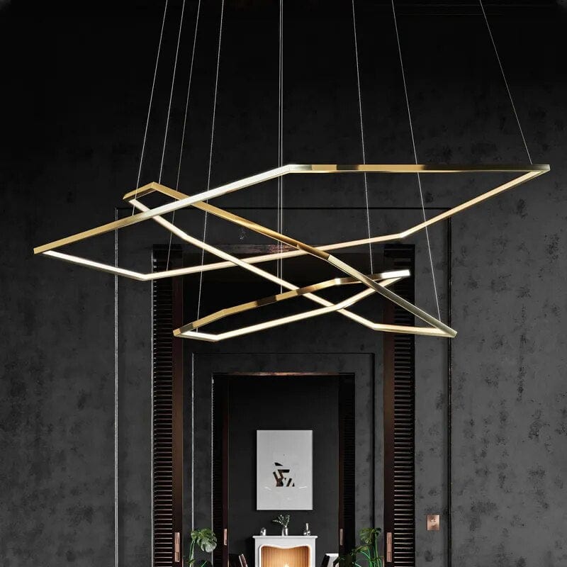Suspension hexagonale multi-niveaux : Élégance illuminée | Marco Lucetti