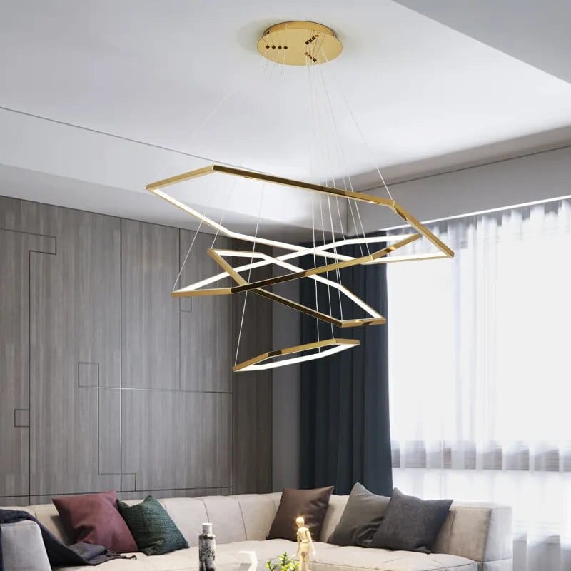 Suspension hexagonale multi-niveaux : Élégance illuminée | Marco Lucetti