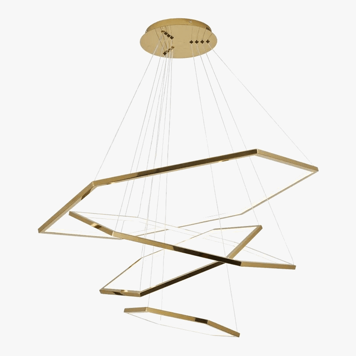 Suspension hexagonale multi-niveaux : Élégance illuminée | Marco Lucetti