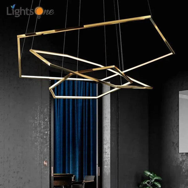 Suspension hexagonale multi-niveaux : Élégance illuminée | Marco Lucetti Taille 40cm