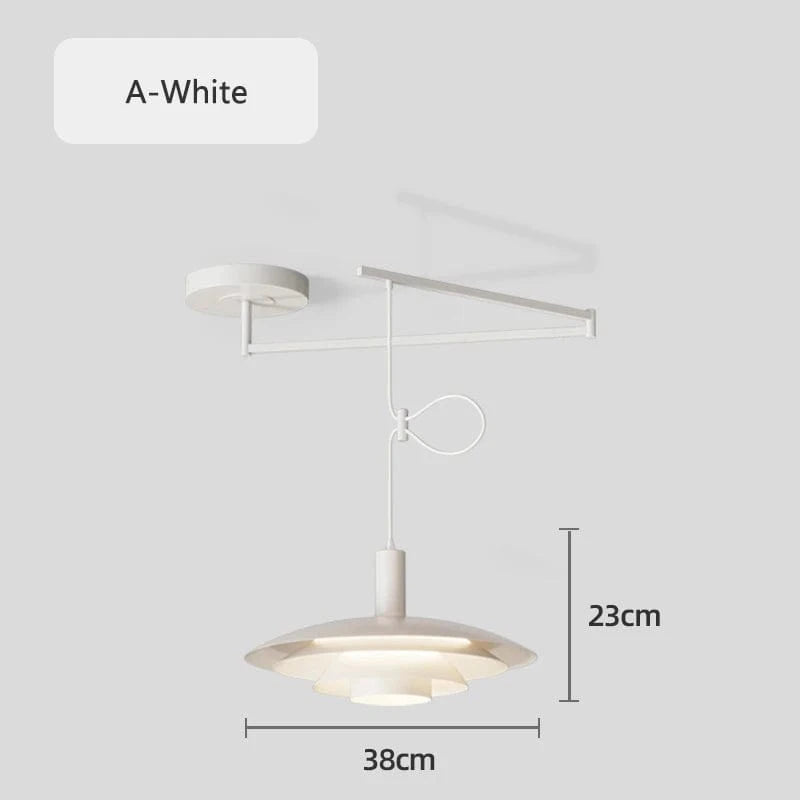 Suspension HomeDesign pour Table à manger et Cuisine - Bras oscillant Plafonnier Suspendu  | Marco Lucetti Blanc / 3 Température de couleur