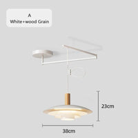 Suspension HomeDesign pour Table à manger et Cuisine - Bras oscillant Plafonnier Suspendu  | Marco Lucetti Bois et blanc / 3 Température de couleur