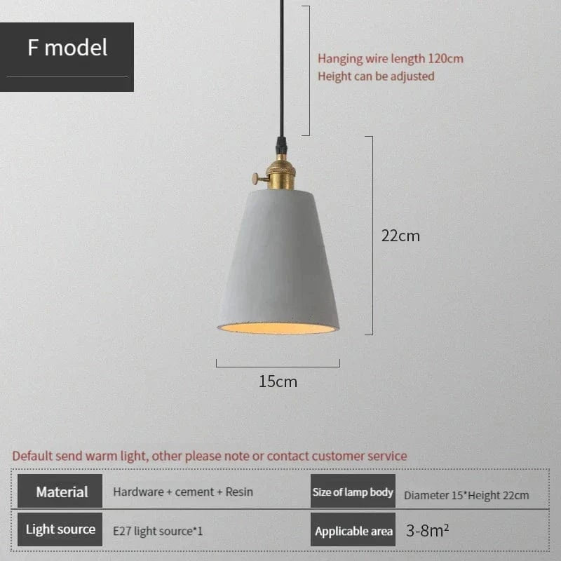 Suspension industrielle béton et ciment | Marco Lucetti F / AC110V / CHINE