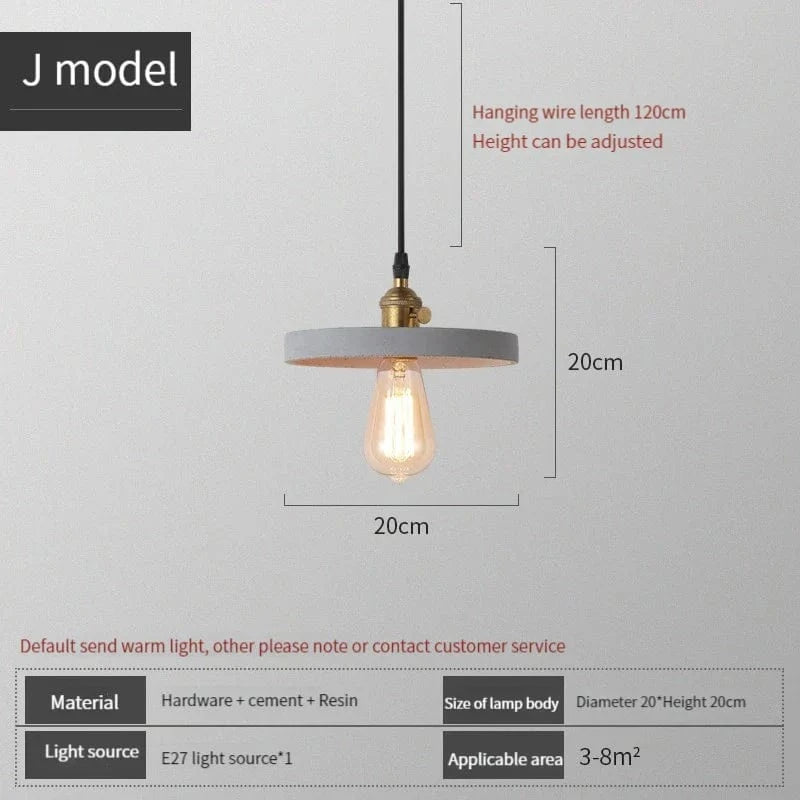 Suspension industrielle béton et ciment | Marco Lucetti J. / AC110V / CHINE