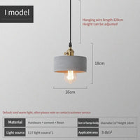 Suspension industrielle béton et ciment | Marco Lucetti Je / AC220V / CHINE