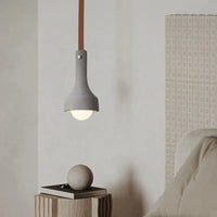 Suspension industrielle cuir & ciment rétro décoratif | Marco Lucetti