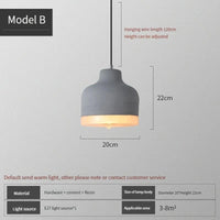 Suspension industrielle en béton au style rétro loft | Marco Lucetti B / AC110V / CHINE