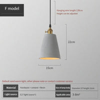 Suspension industrielle en béton au style rétro loft | Marco Lucetti F / AC110V / CHINE