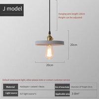 Suspension industrielle en béton au style rétro loft | Marco Lucetti J. / AC110V / CHINE