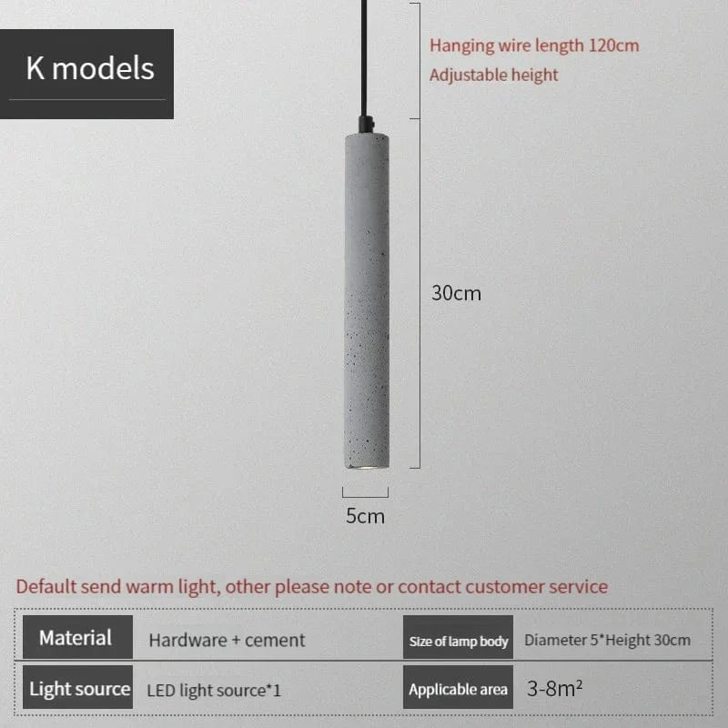 Suspension industrielle en béton au style rétro loft | Marco Lucetti K / AC220V / CHINE