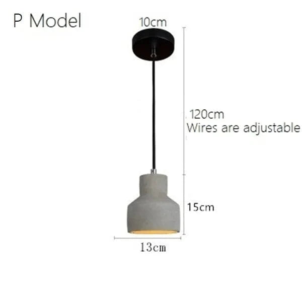 Suspension industrielle en béton au style rétro loft | Marco Lucetti P. / AC110V / CHINE