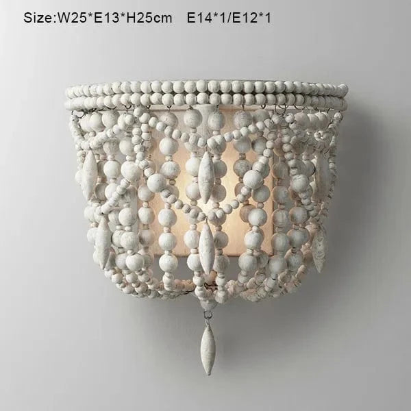 Suspension industrielle en bois style rétro | Marco Lucetti 1 LT Blanc Vintage / Chine