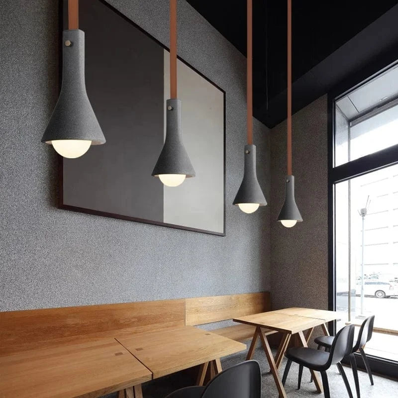 Suspension industrielle en cuir et ciment style rétro pour bar - Urban Vibe | Marco Lucetti