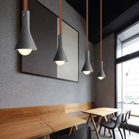 Suspension industrielle en cuir et ciment style rétro pour bar - Urban Vibe | Marco Lucetti