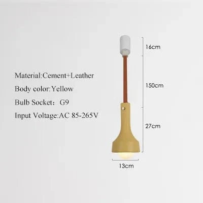 Suspension industrielle en cuir et ciment style rétro pour bar - Urban Vibe | Marco Lucetti A-2 / Chaud 3000K / CHINE