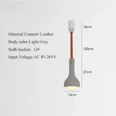 Suspension industrielle en cuir et ciment style rétro pour bar - Urban Vibe | Marco Lucetti B-1 / Chaud 3000K / CHINE