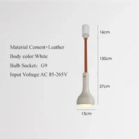 Suspension industrielle en cuir et ciment style rétro pour bar - Urban Vibe | Marco Lucetti B- / Blanc 6000K / CHINE