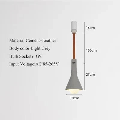 Suspension industrielle en cuir et ciment style rétro pour bar - Urban Vibe | Marco Lucetti C-1 / Chaud 3000K / CHINE