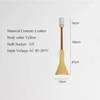 Suspension industrielle en cuir et ciment style rétro pour bar - Urban Vibe | Marco Lucetti C-3 / Chaud 3000K / CHINE