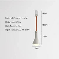 Suspension industrielle en cuir et ciment style rétro pour bar - Urban Vibe | Marco Lucetti C- / Chaud 3000K / CHINE