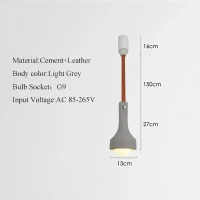 Suspension industrielle en cuir et ciment style rétro pour bar - Urban Vibe | Marco Lucetti UN- / Chaud 3000K / CHINE