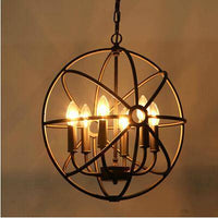 Suspension industrielle en métal avec lampes en cage circulaires. | Marco Lucetti