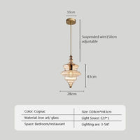 Suspension industrielle en verre | Marco Lucetti A1 / Sans ampoule