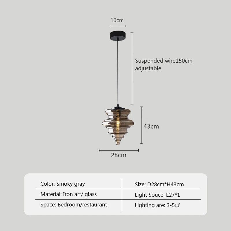 Suspension industrielle en verre | Marco Lucetti A2 / Sans ampoule