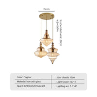 Suspension industrielle en verre | Marco Lucetti D1 / Sans ampoule